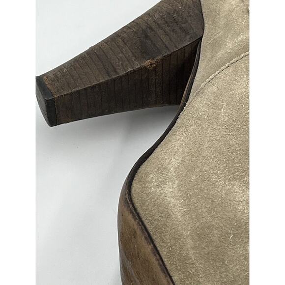 Joie Rockefeller Urban Cowgirl Triple Fringe Beige Suede Heel Boots Sz 41/10.5 - Picture 13 of 16